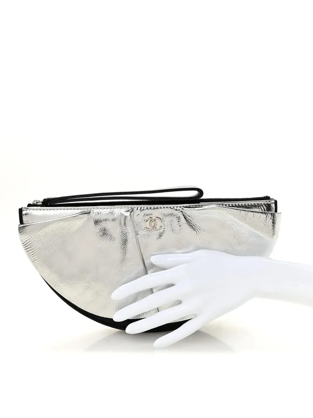 Chanel Metallic Lambskin Wave Clutch #324186C23B